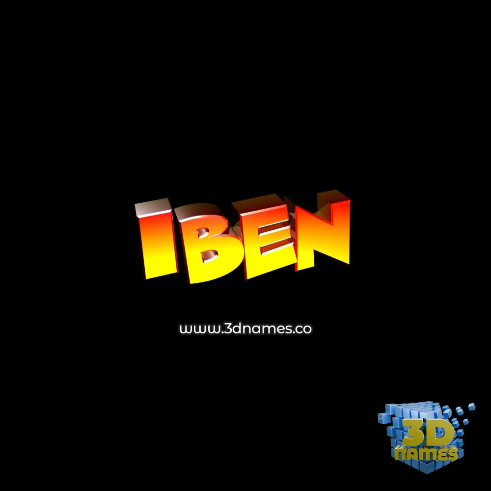 iben in Black Background style - 3D name wallpaper