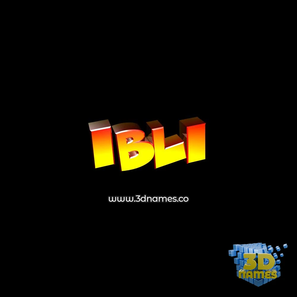 ibli in Black Background style - 3D name wallpaper
