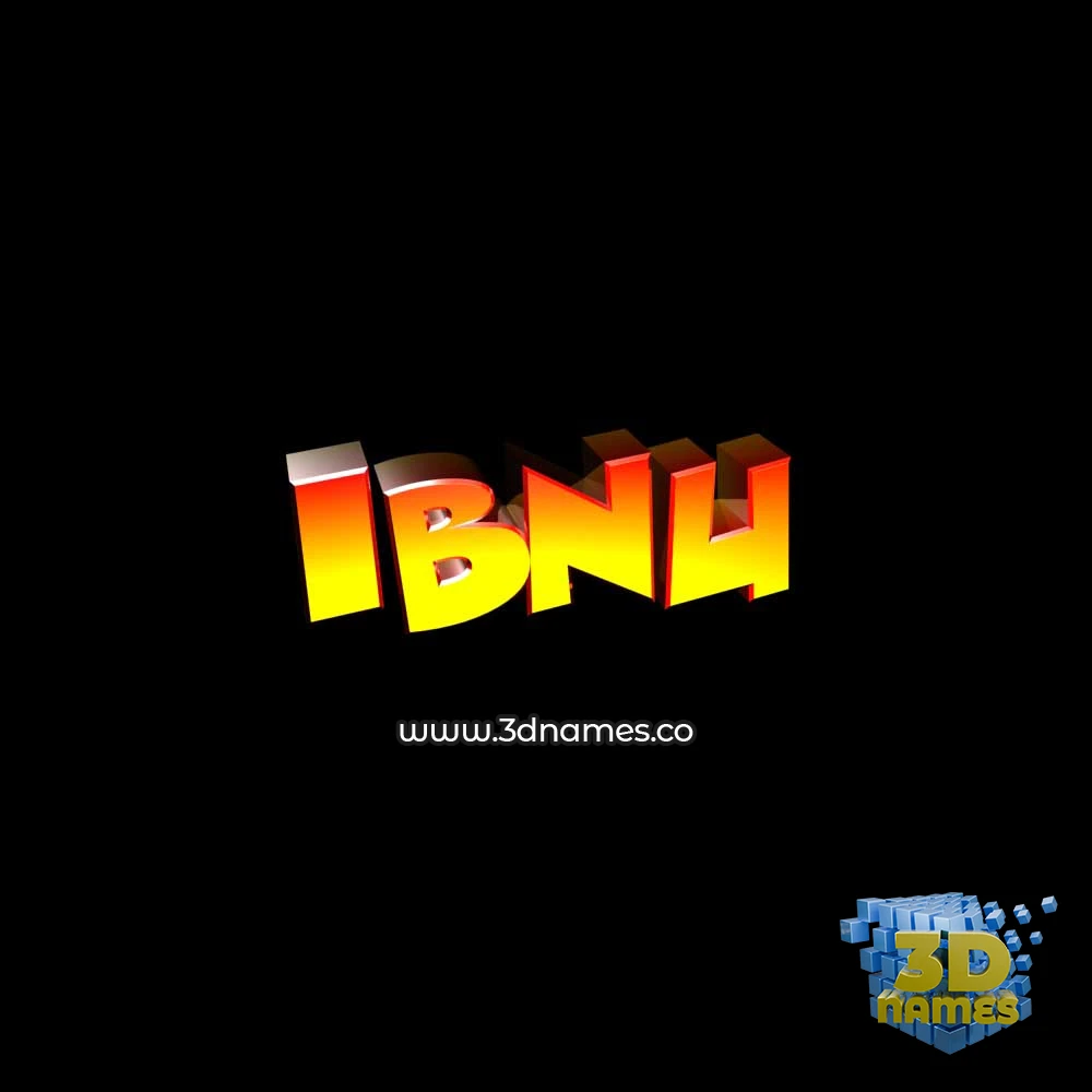 ibnu in Black Background style - 3D name wallpaper