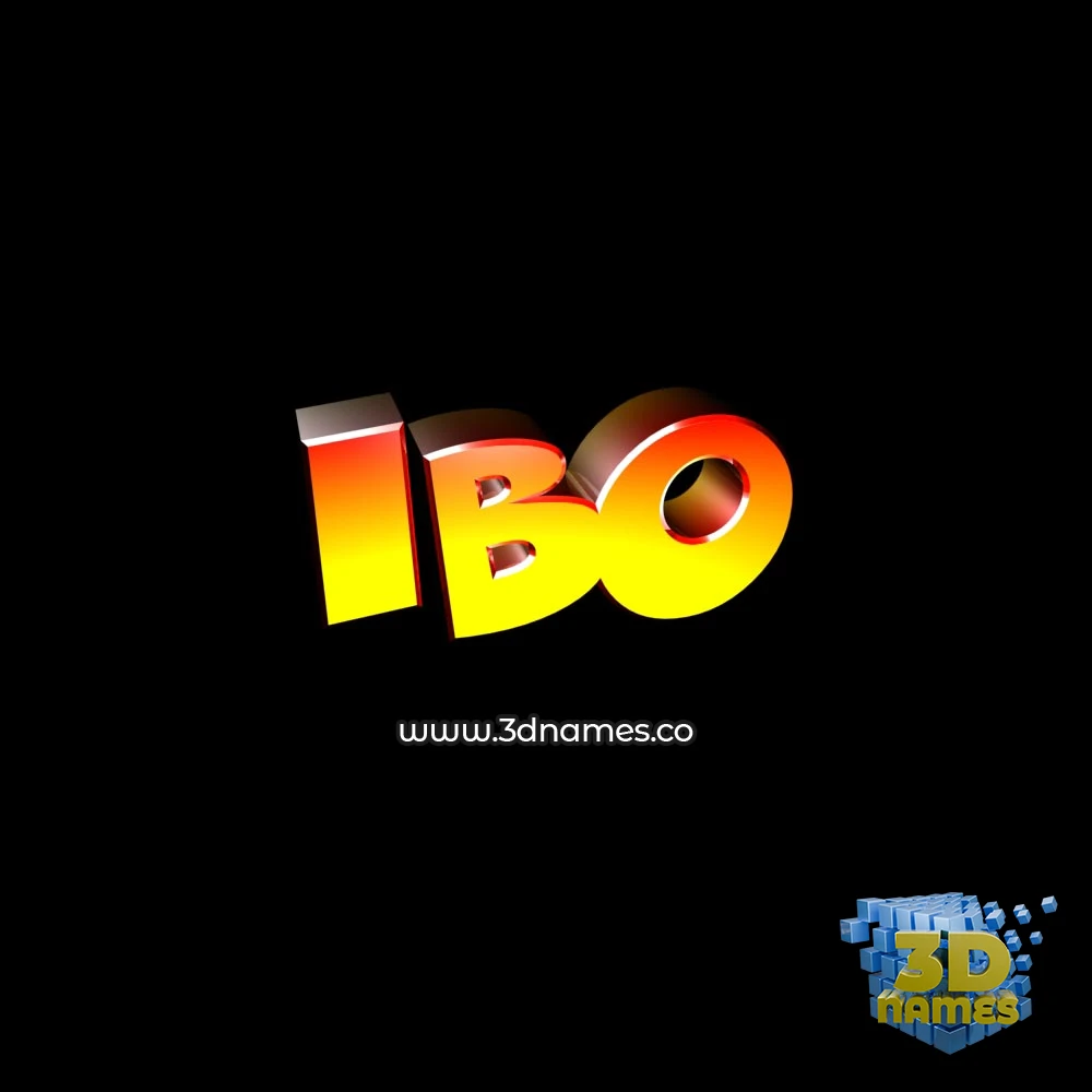 ibo in Black Background style - 3D name wallpaper