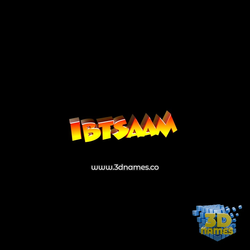 ibtsaam in Black Background style - 3D name wallpaper