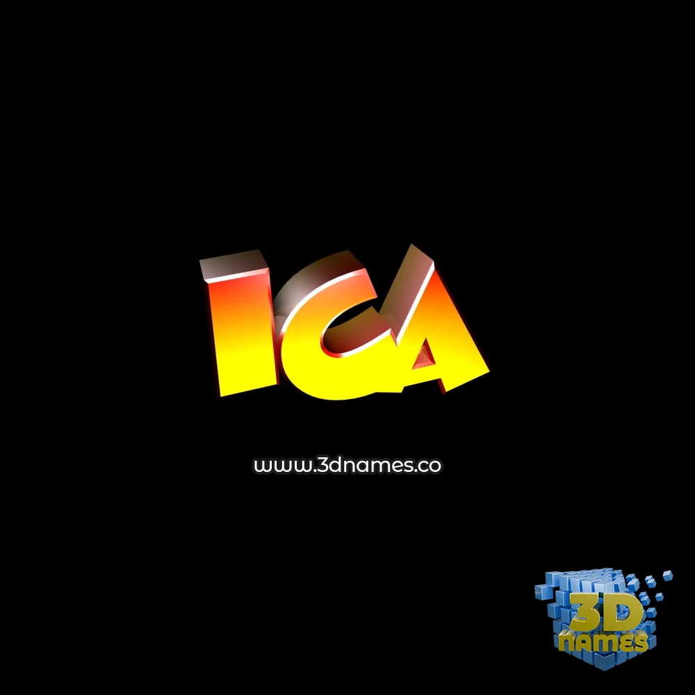 ica in Black Background style - 3D name wallpaper