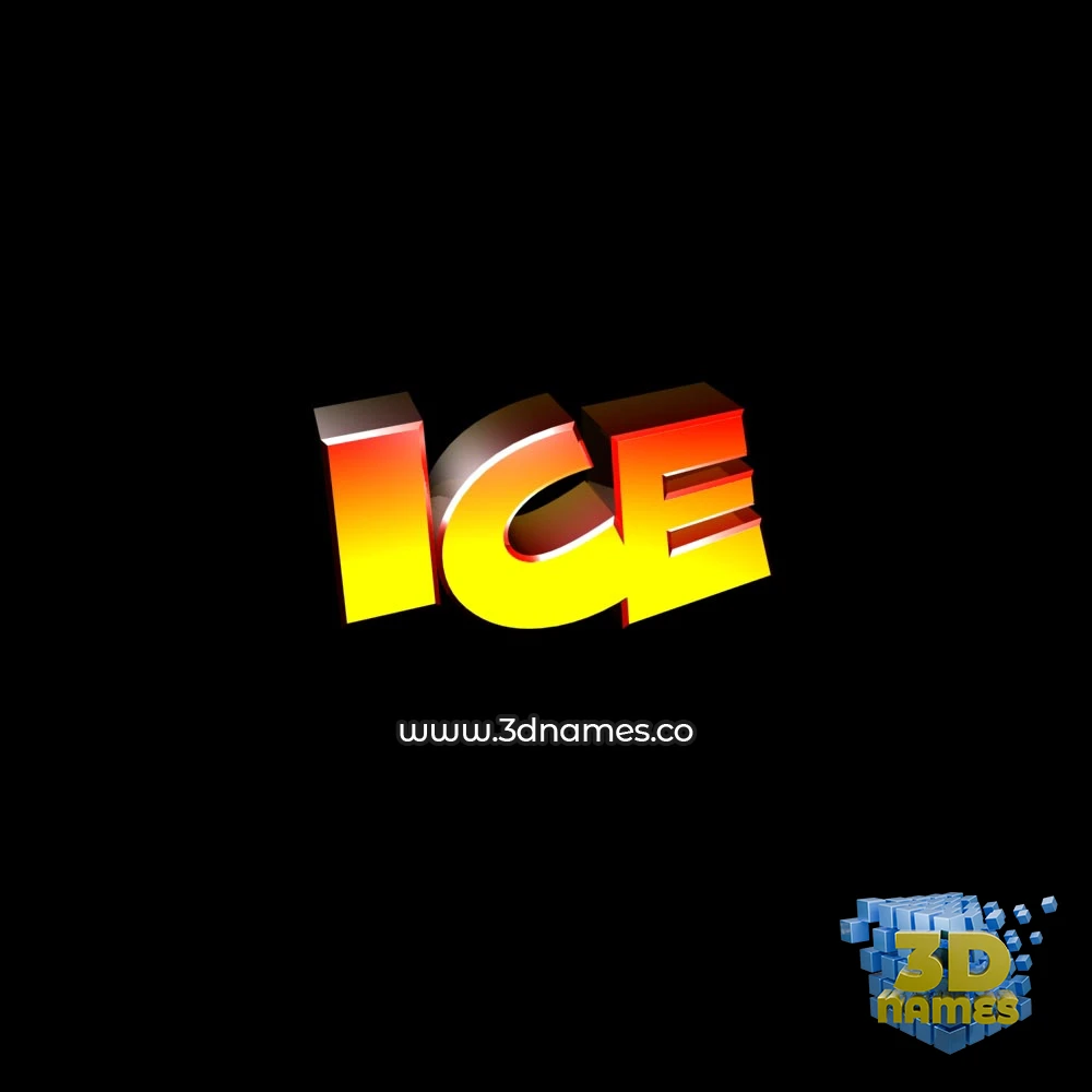 ice in Black Background style - 3D name wallpaper