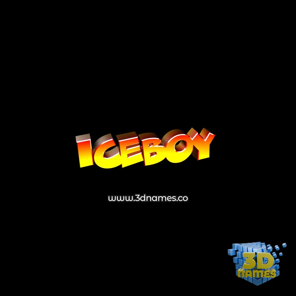 iceboy in Black Background style - 3D name wallpaper