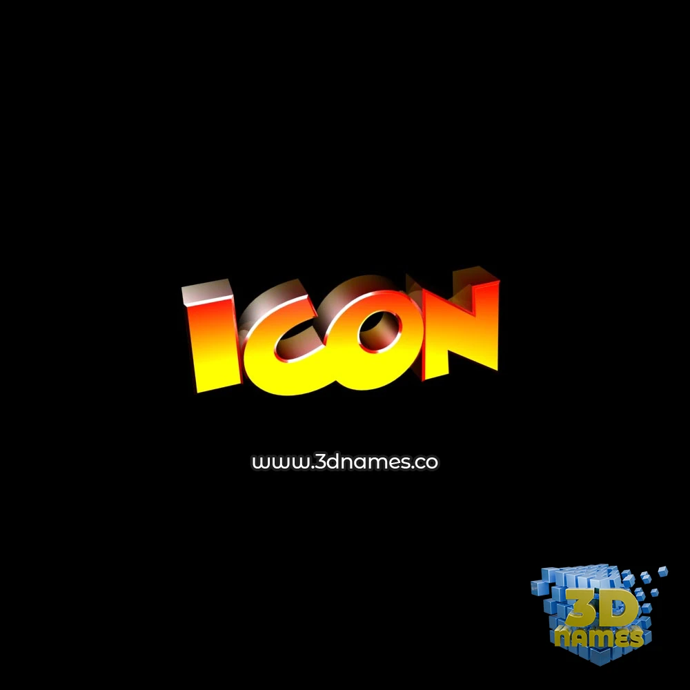 icon in Black Background style - 3D name wallpaper