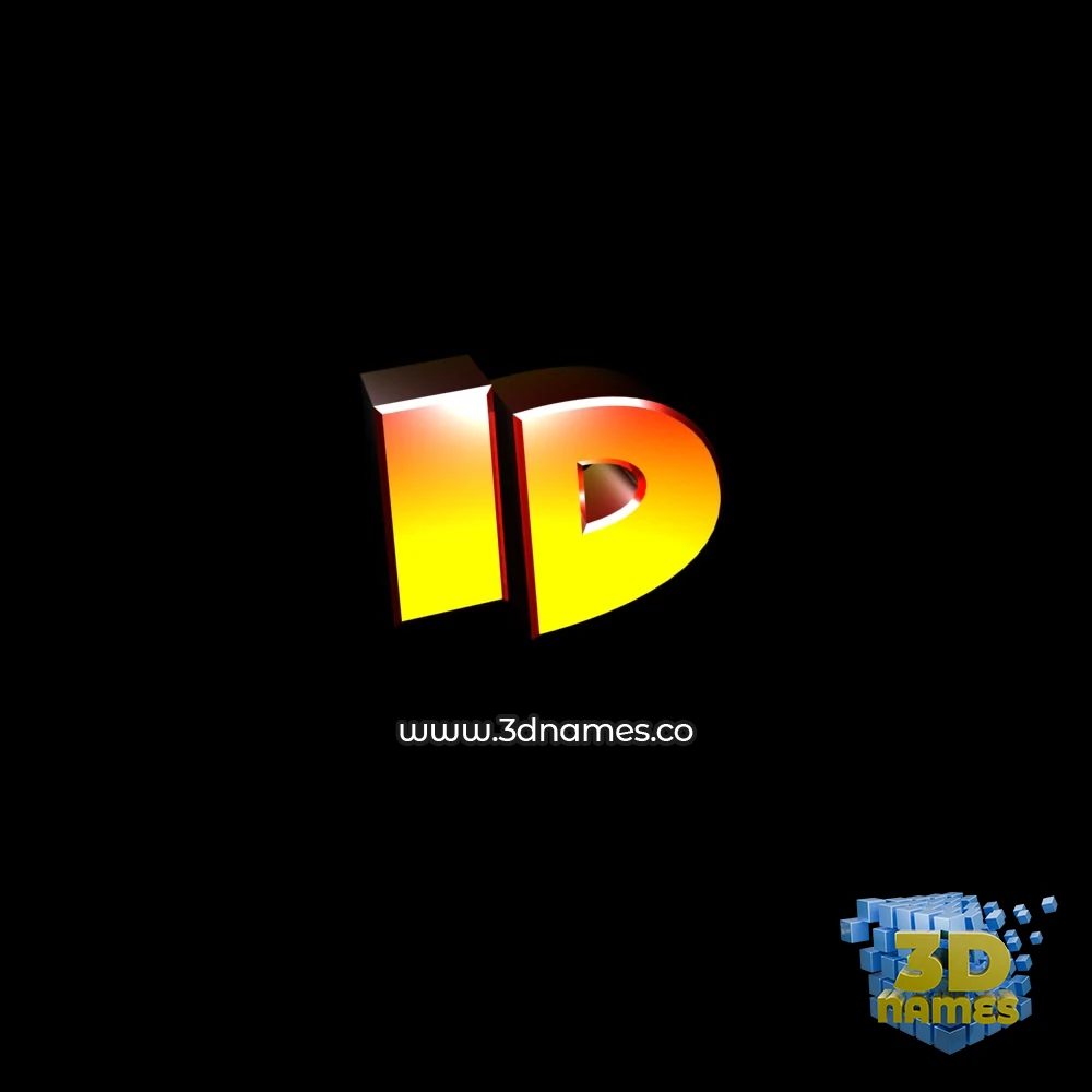 id in Black Background style - 3D name wallpaper