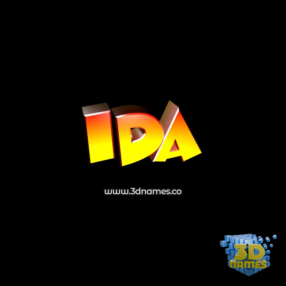 ida in Black Background style - 3D name wallpaper