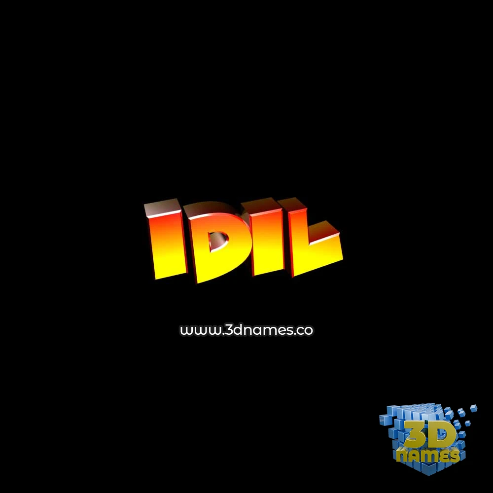 idil in Black Background style - 3D name wallpaper