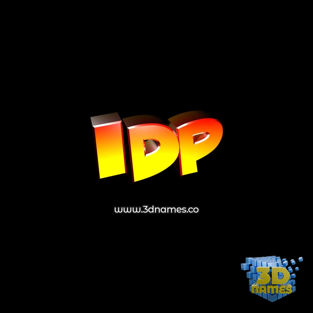 idp in Black Background style - 3D name wallpaper