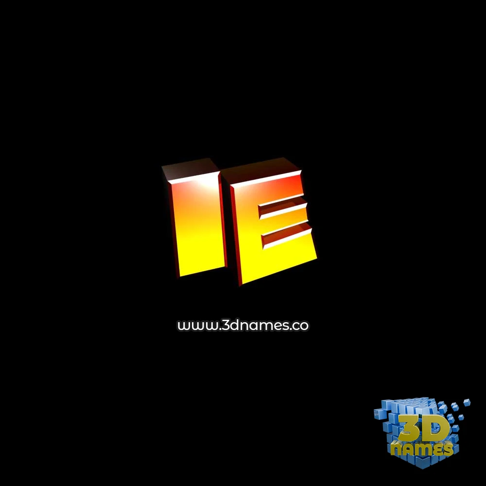 ie in Black Background style - 3D name wallpaper