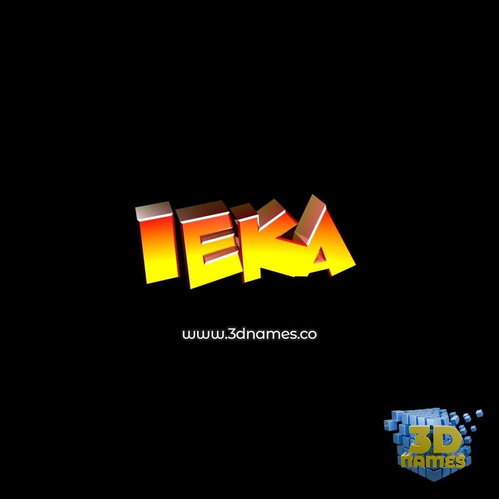ieka in Black Background style - 3D name wallpaper