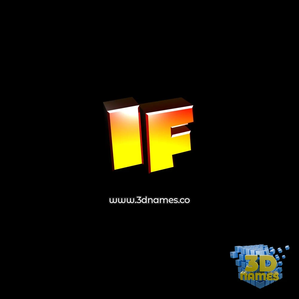 if in Black Background style - 3D name wallpaper