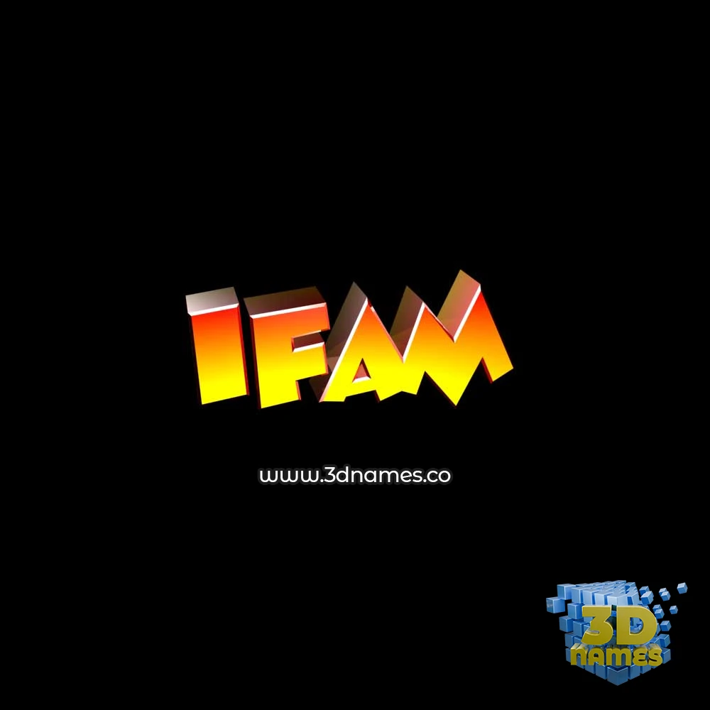 ifam in Black Background style - 3D name wallpaper