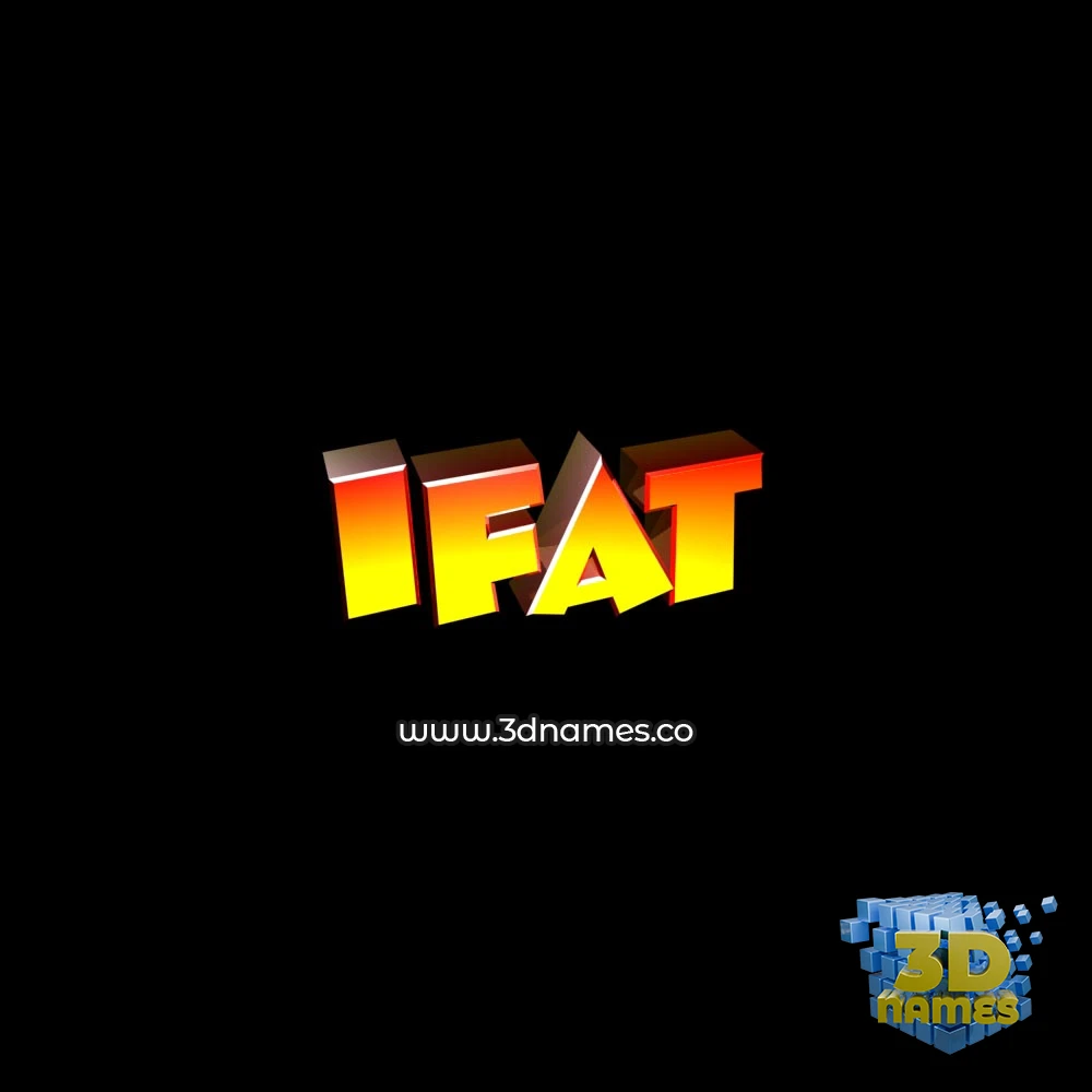 ifat in Black Background style - 3D name wallpaper