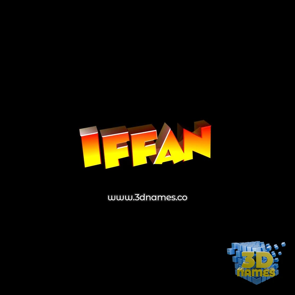 iffan in Black Background style - 3D name wallpaper