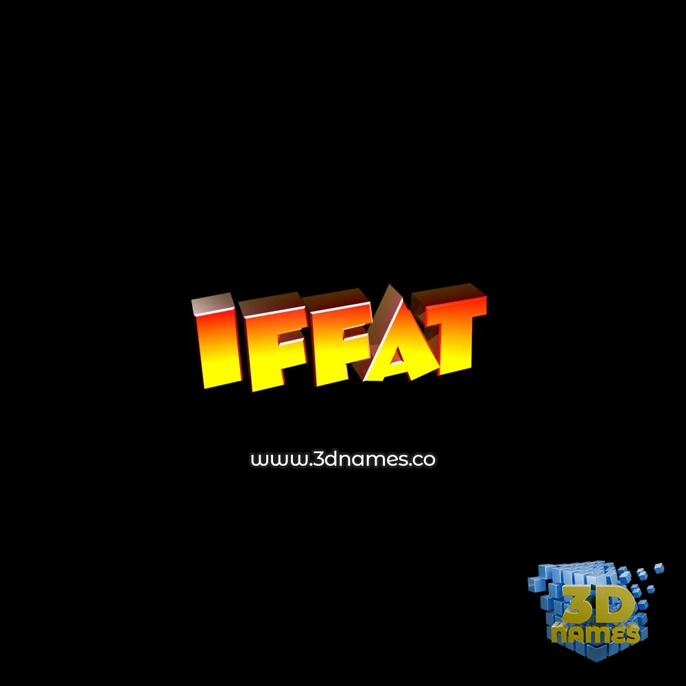 iffat in Black Background style - 3D name wallpaper