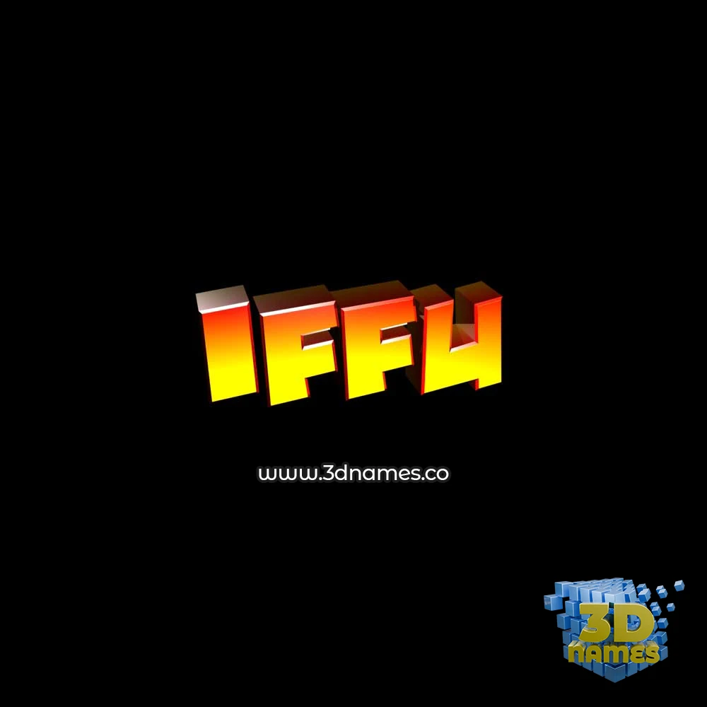 iffu in Black Background style - 3D name wallpaper