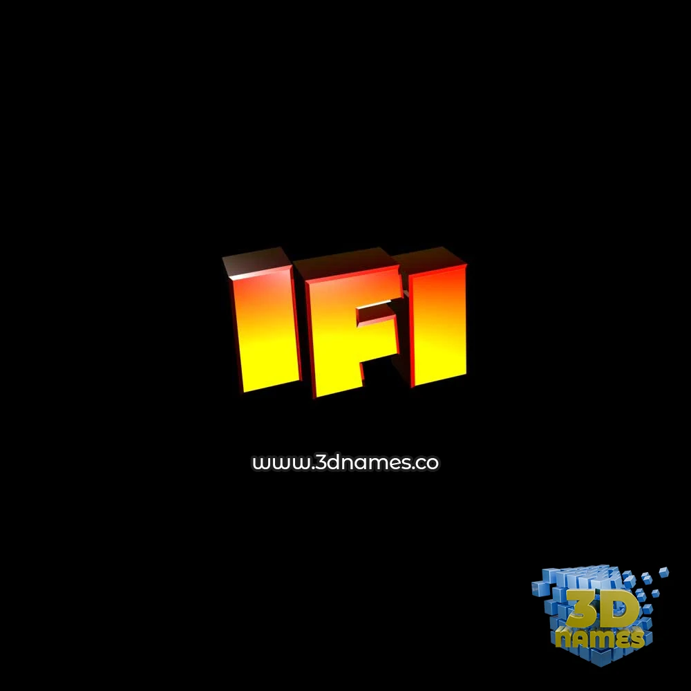 ifi in Black Background style - 3D name wallpaper