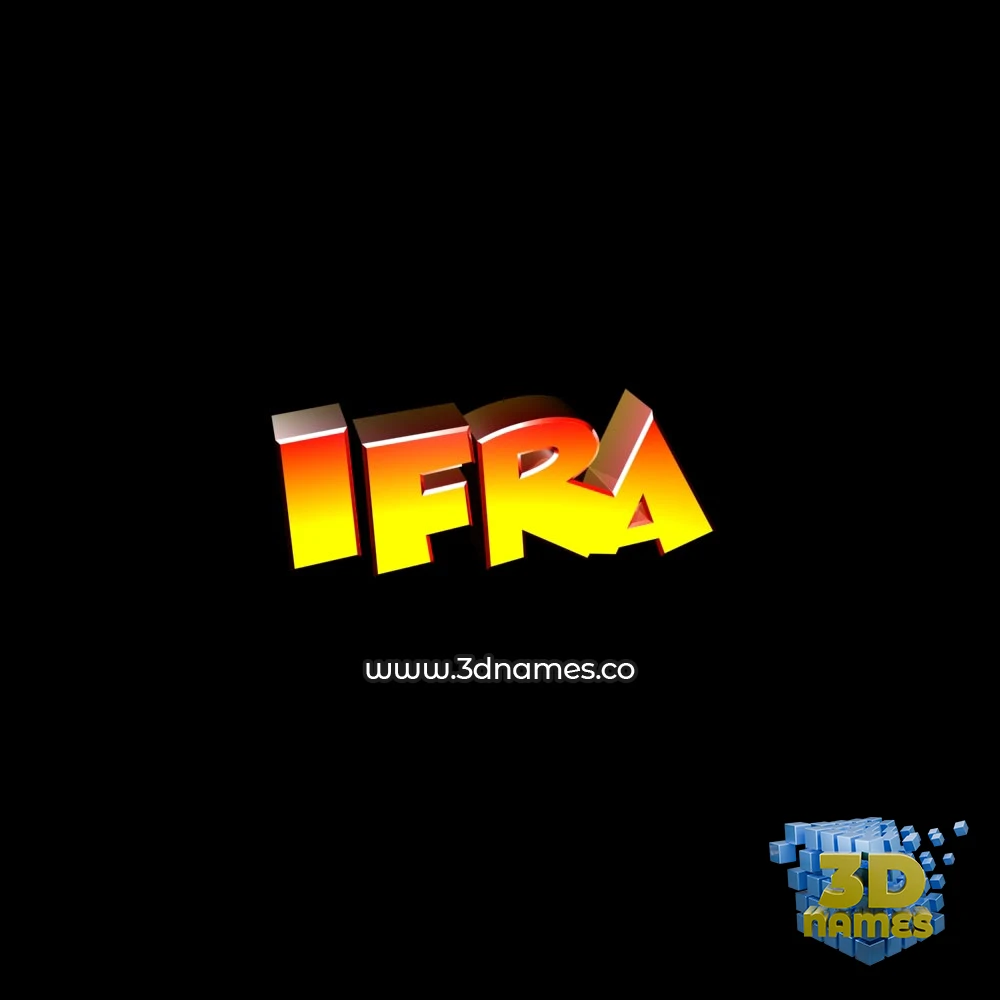 ifra in Black Background style - 3D name wallpaper