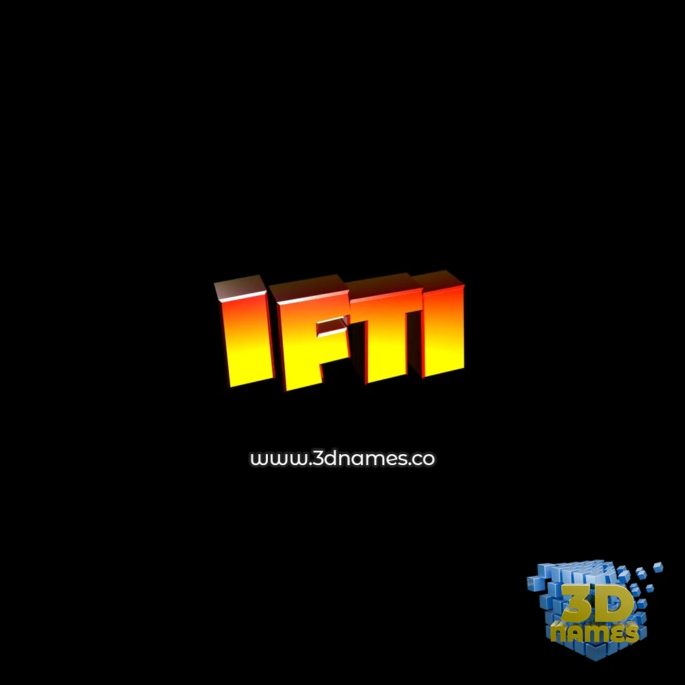 ifti in Black Background style - 3D name wallpaper