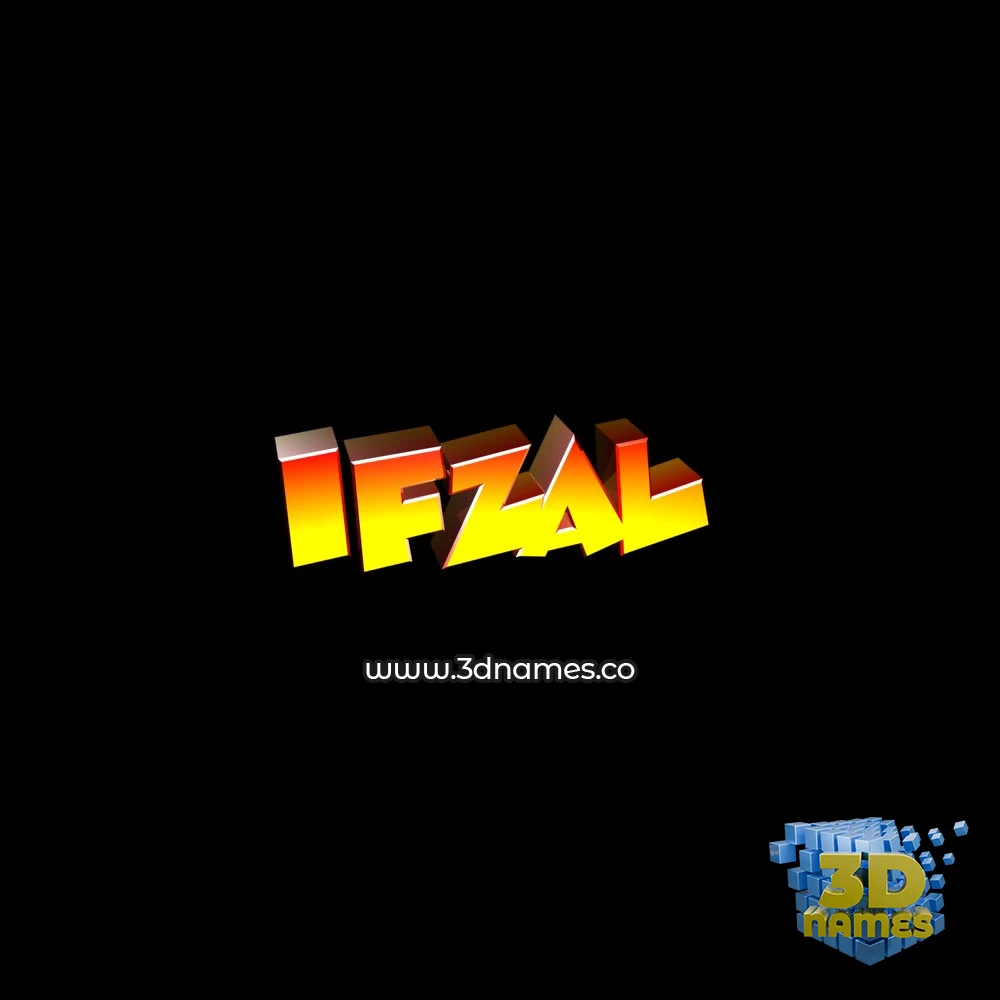 ifzal in Black Background style - 3D name wallpaper