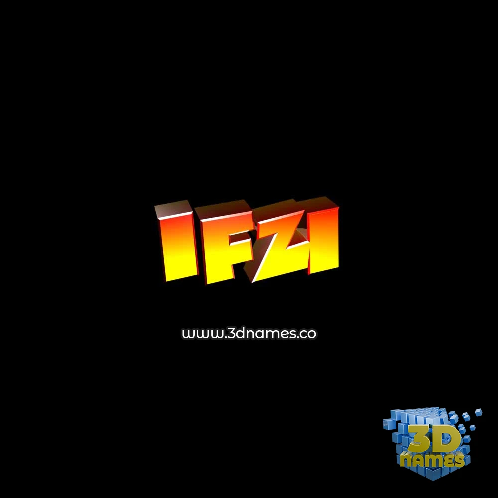 ifzi in Black Background style - 3D name wallpaper
