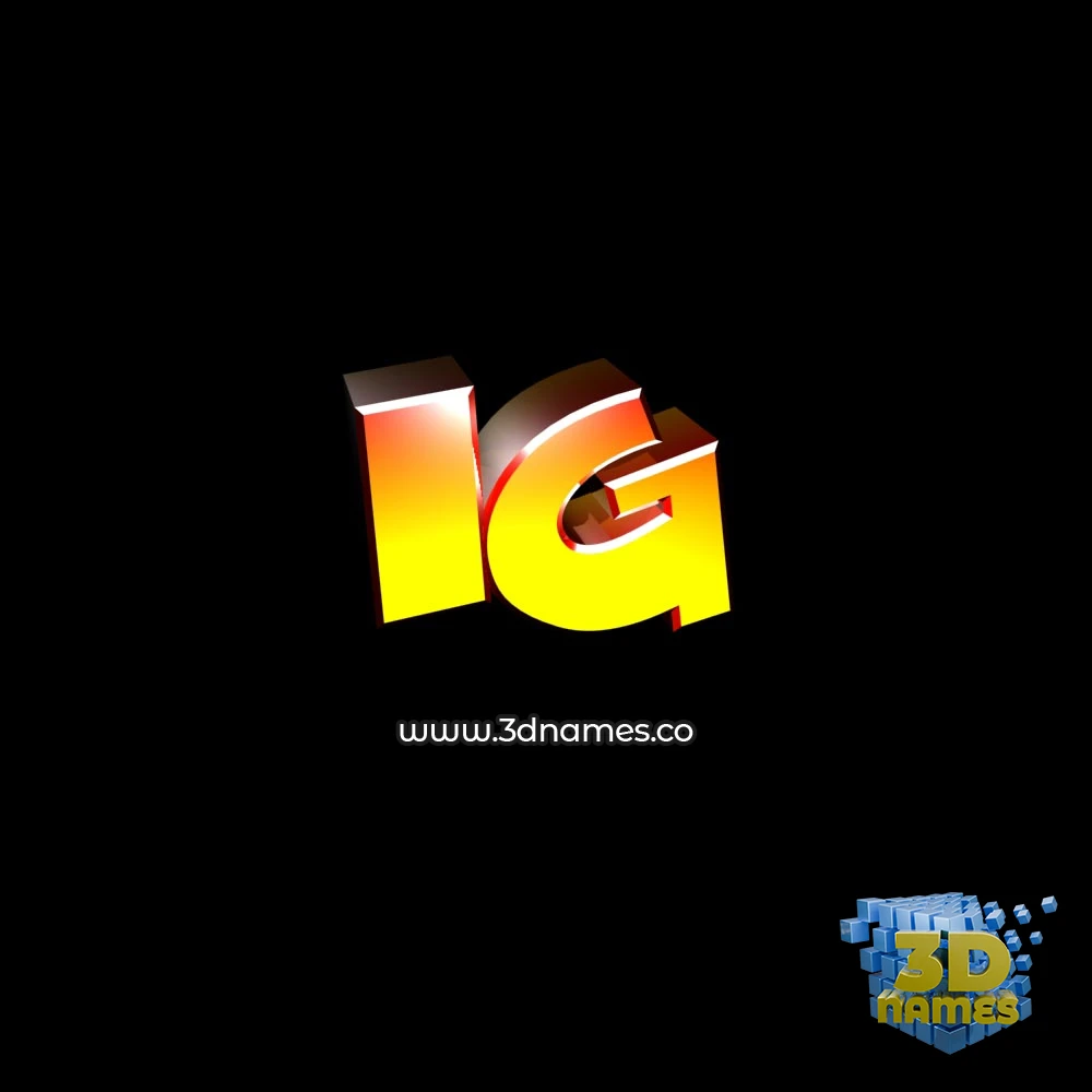 ig in Black Background style - 3D name wallpaper