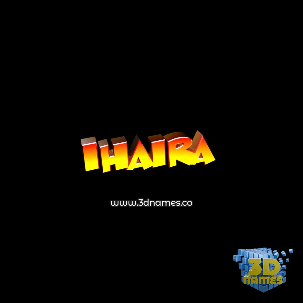 ihaira in Black Background style - 3D name wallpaper