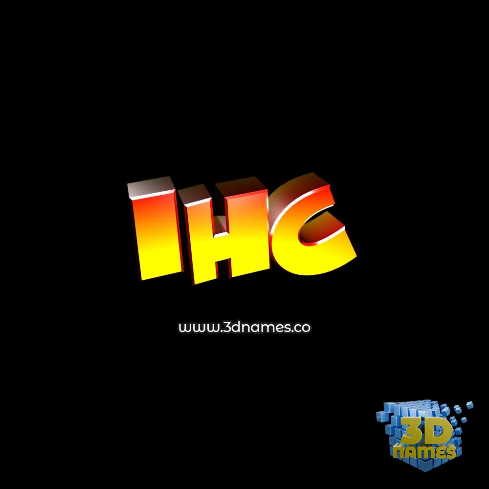 ihc in Black Background style - 3D name wallpaper