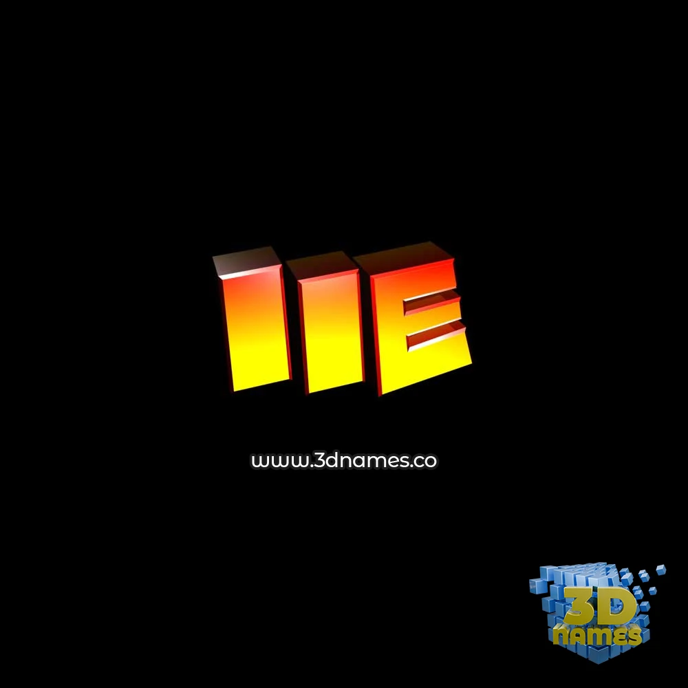 iie in Black Background style - 3D name wallpaper