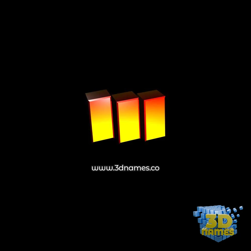 iii in Black Background style - 3D name wallpaper
