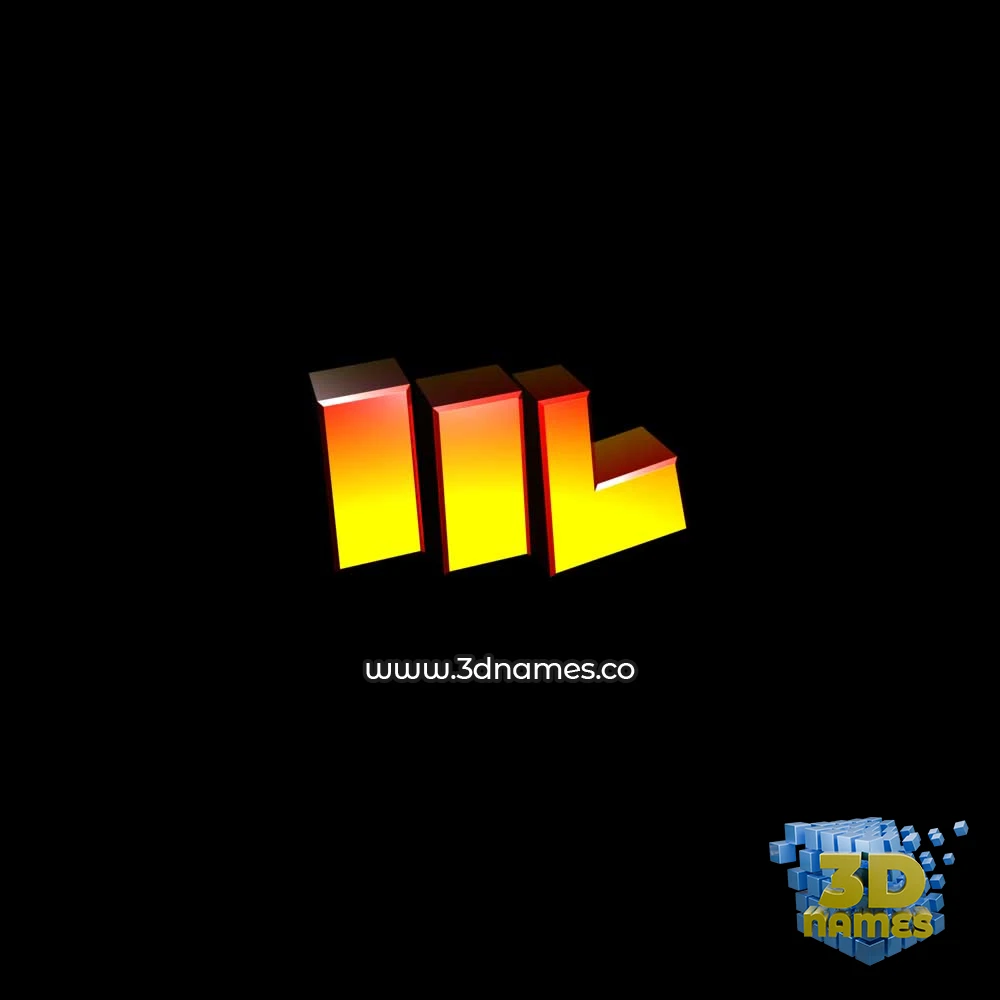 iil in Black Background style - 3D name wallpaper