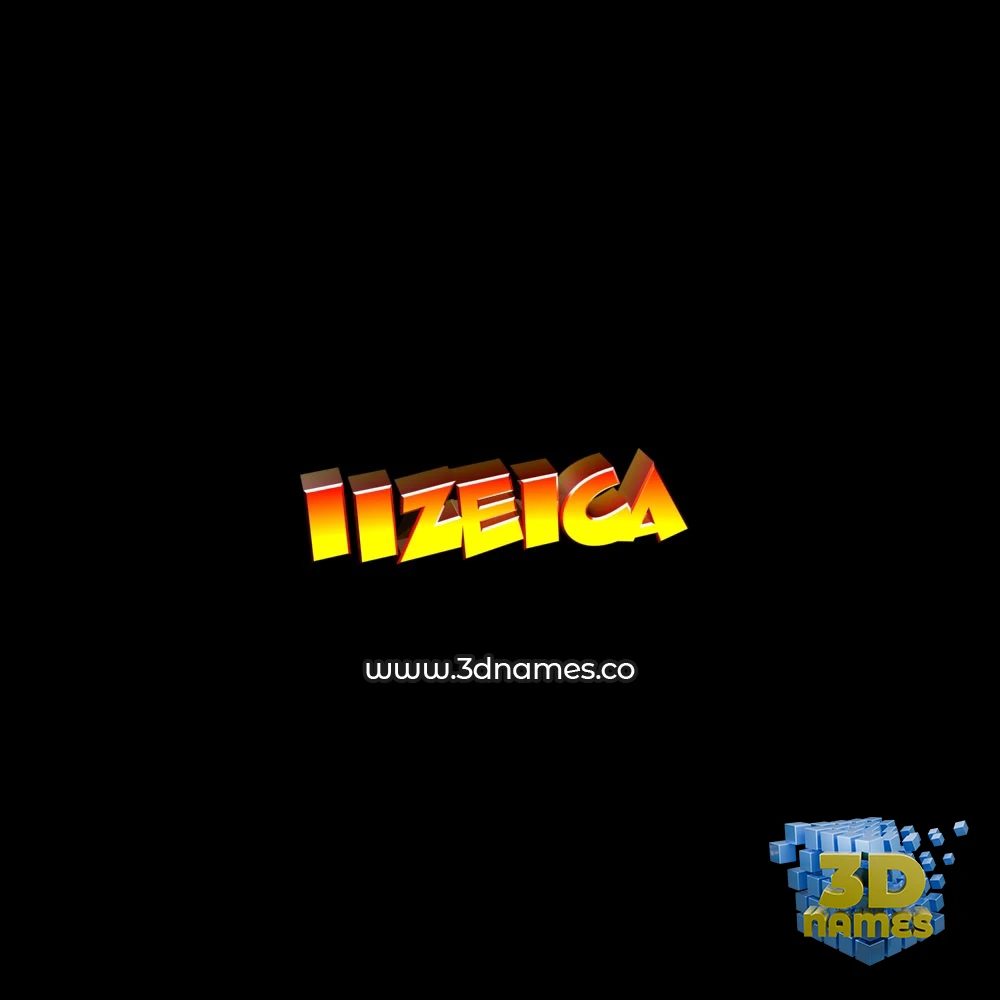 iizeica in Black Background style - 3D name wallpaper