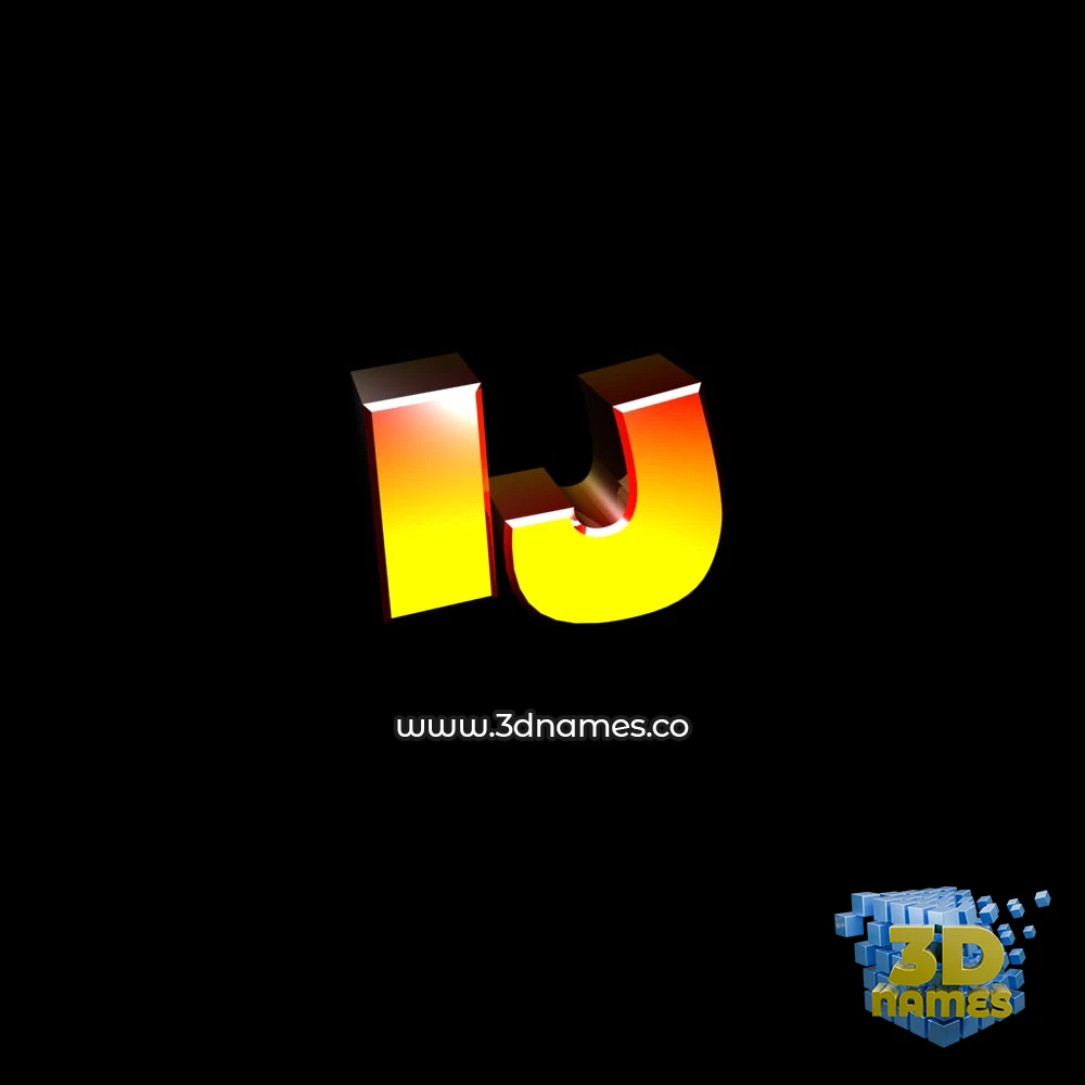 ij in Black Background style - 3D name wallpaper