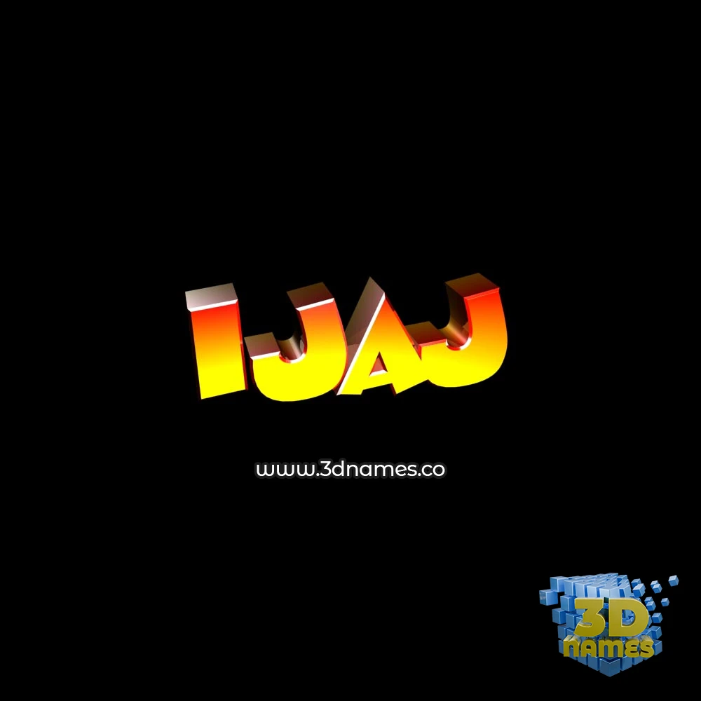 ijaj in Black Background style - 3D name wallpaper