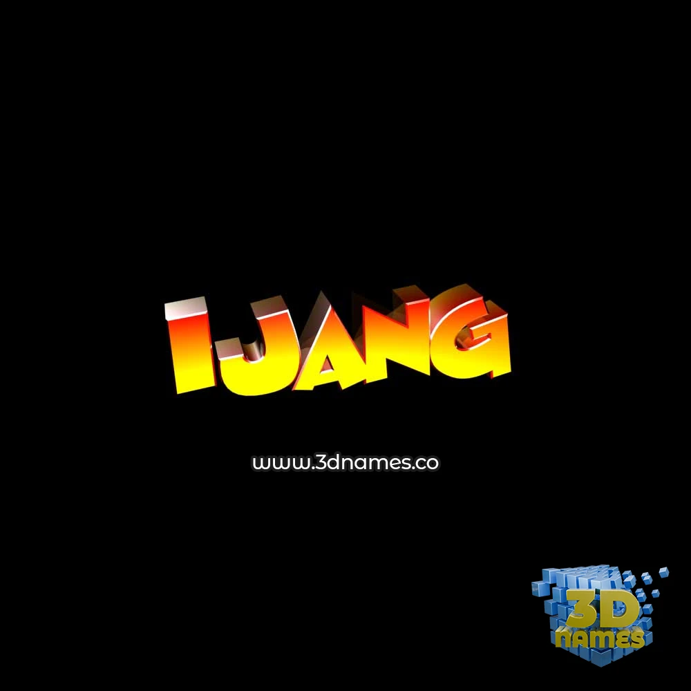 ijang in Black Background style - 3D name wallpaper