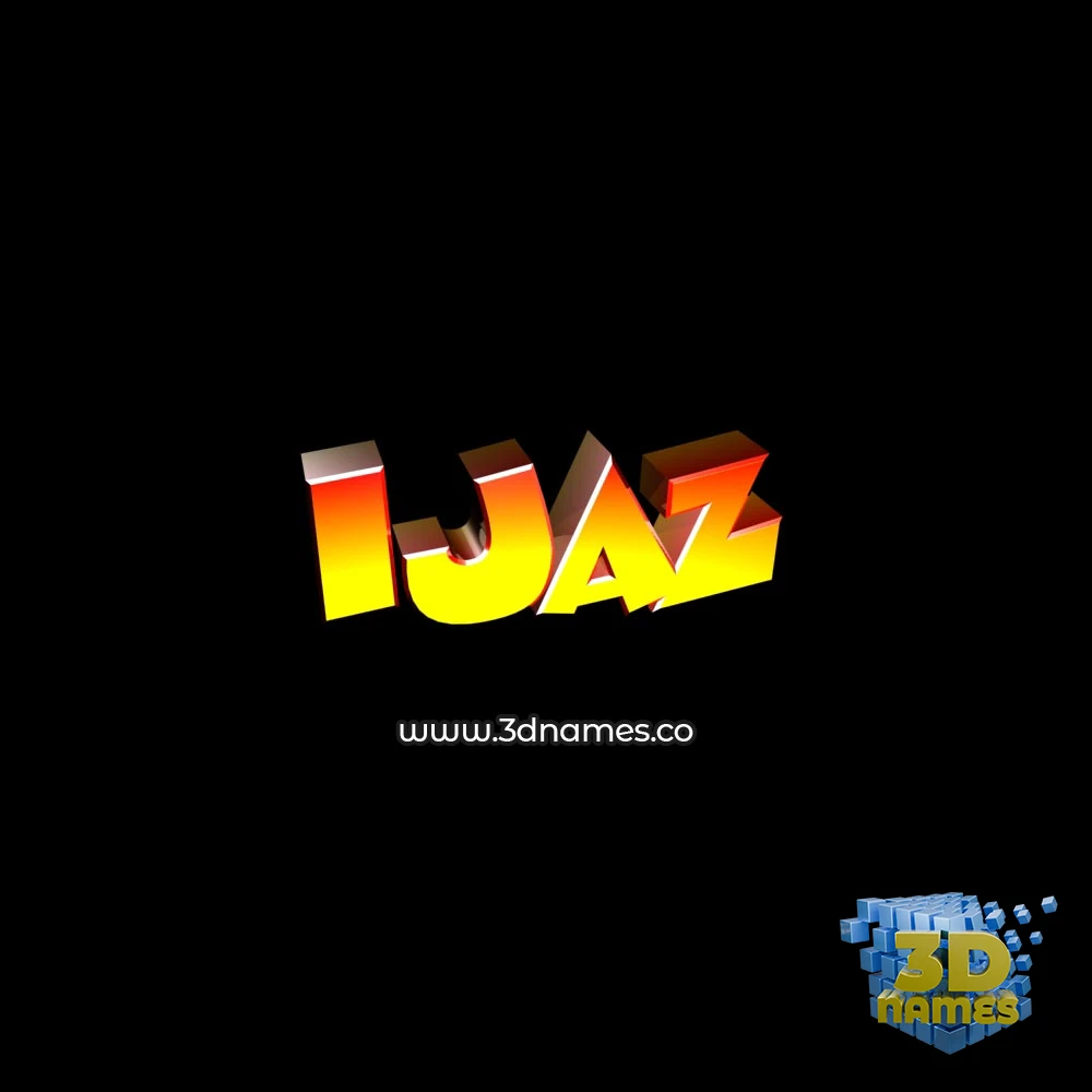 ijaz in Black Background style - 3D name wallpaper