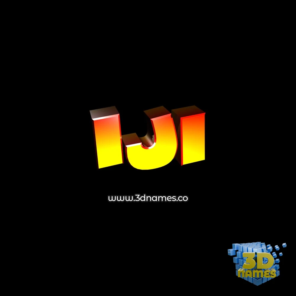 iji in Black Background style - 3D name wallpaper