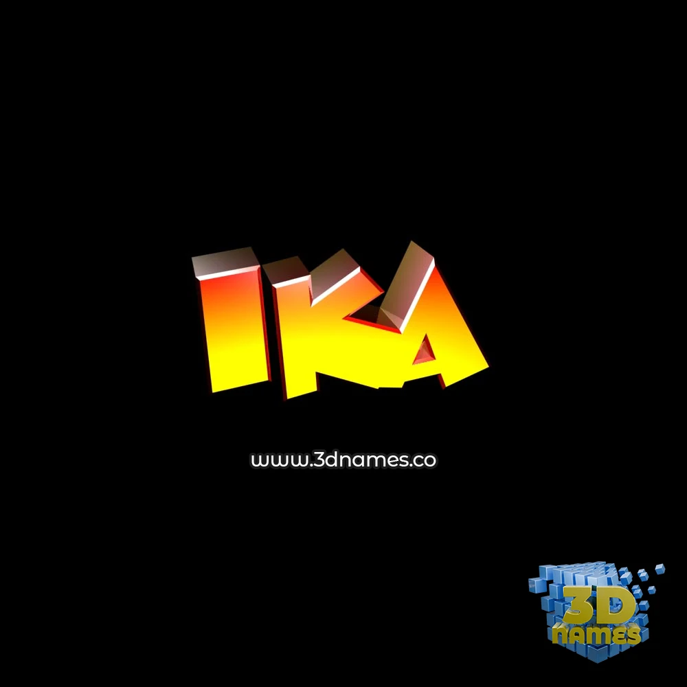 ika in Black Background style - 3D name wallpaper