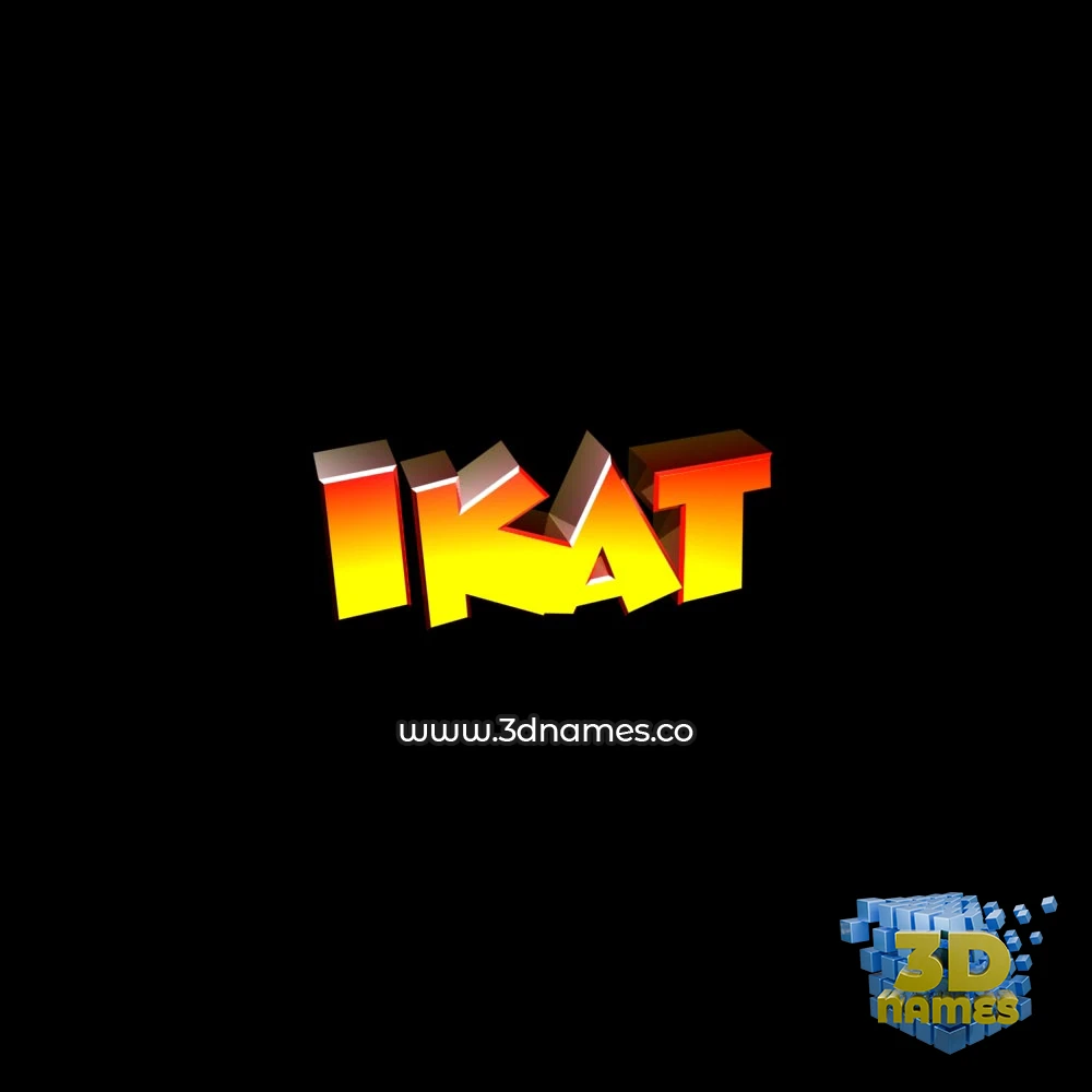 ikat in Black Background style - 3D name wallpaper