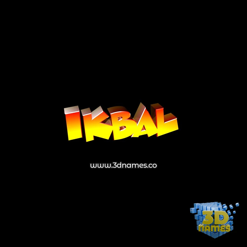 ikbal in Black Background style - 3D name wallpaper