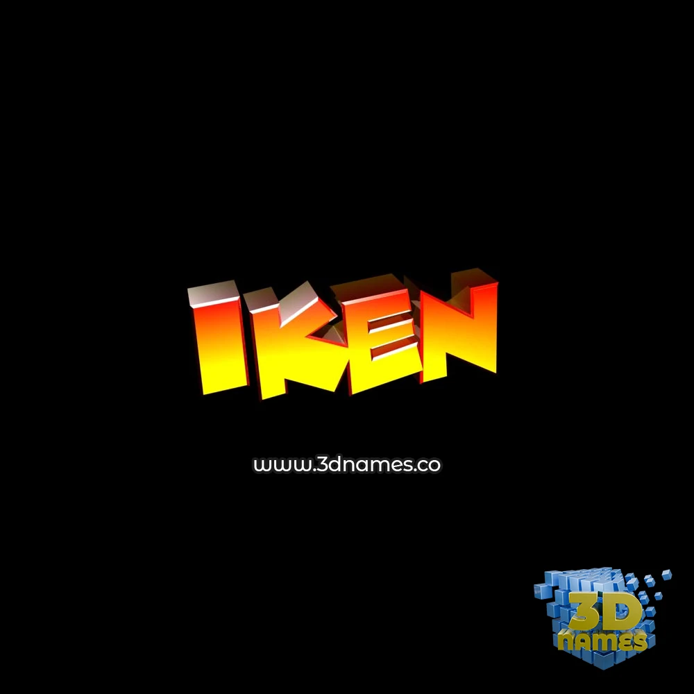 iken in Black Background style - 3D name wallpaper