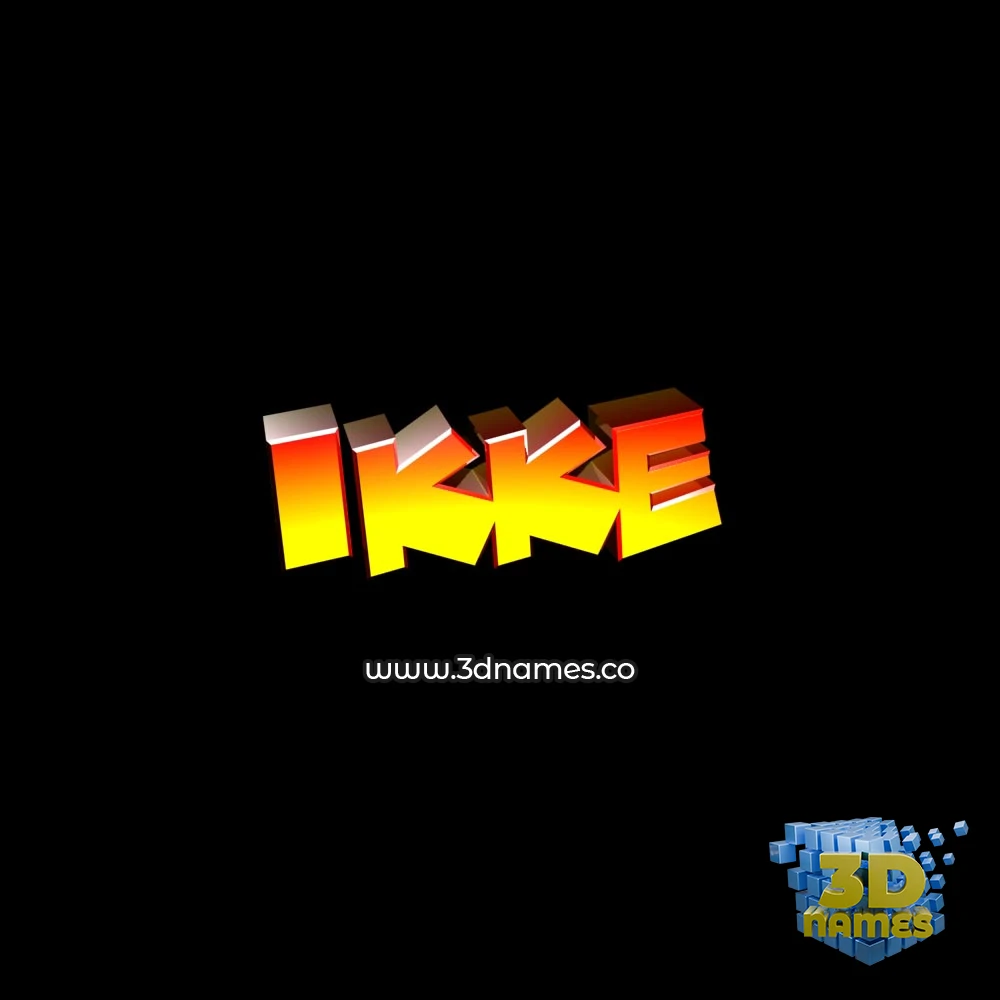 ikke in Black Background style - 3D name wallpaper