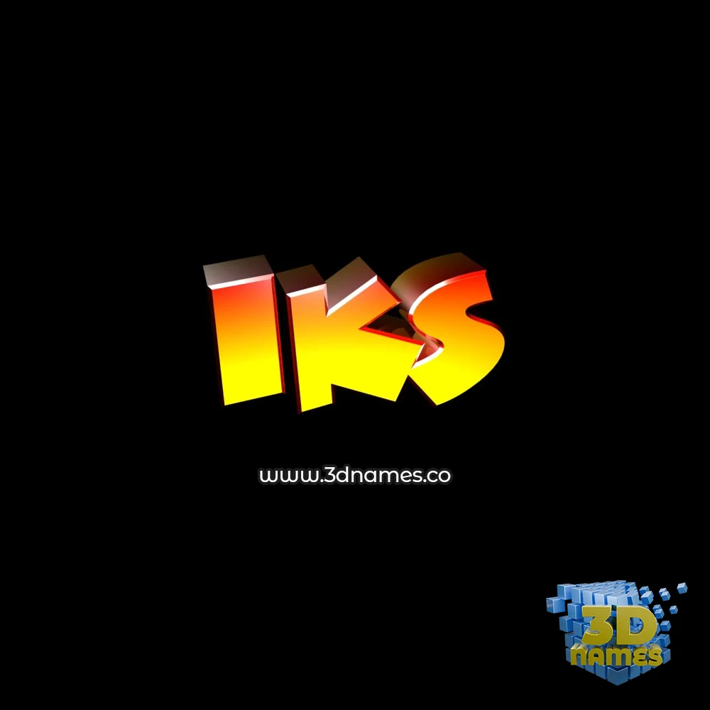iks in Black Background style - 3D name wallpaper