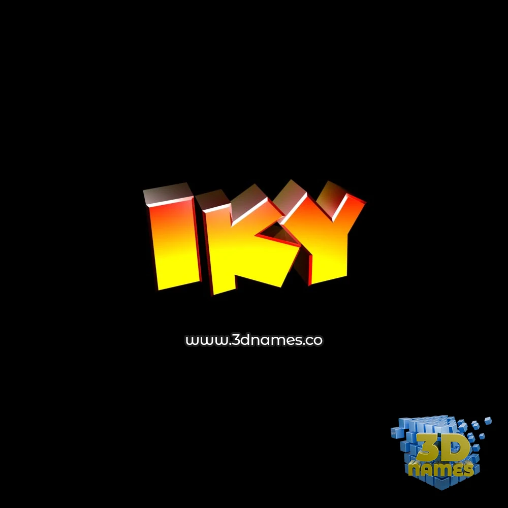 iky in Black Background style - 3D name wallpaper