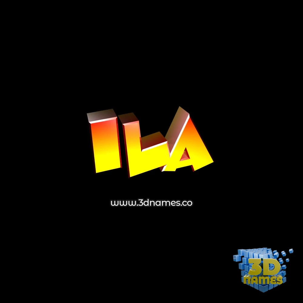 ila in Black Background style - 3D name wallpaper