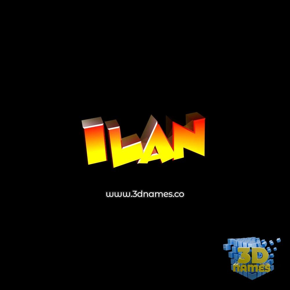 ilan in Black Background style - 3D name wallpaper