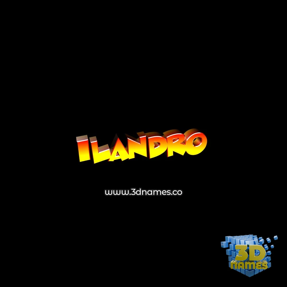 ilandro in Black Background style - 3D name wallpaper