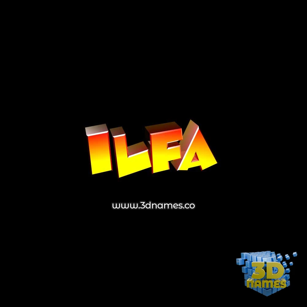 ilfa in Black Background style - 3D name wallpaper