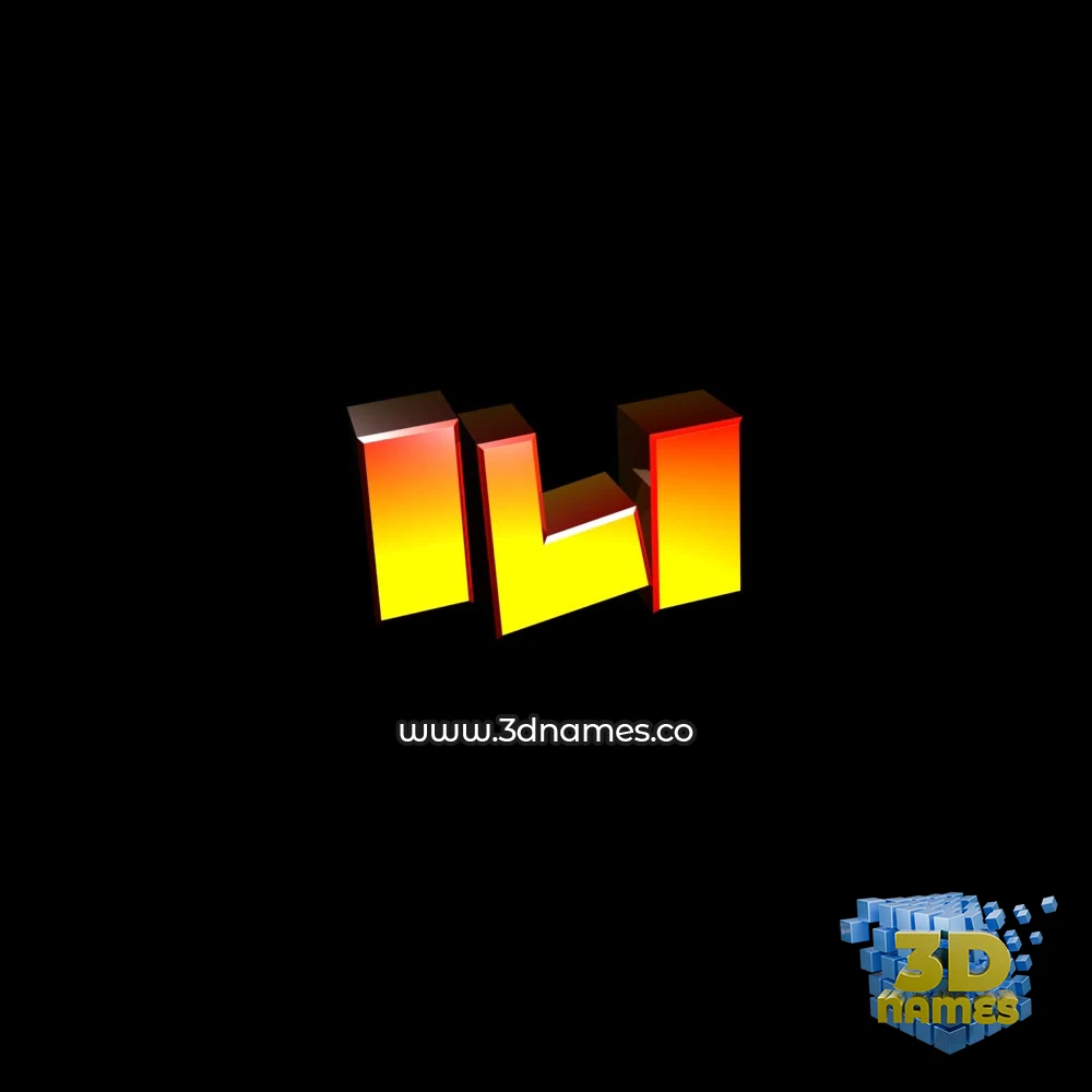ili in Black Background style - 3D name wallpaper